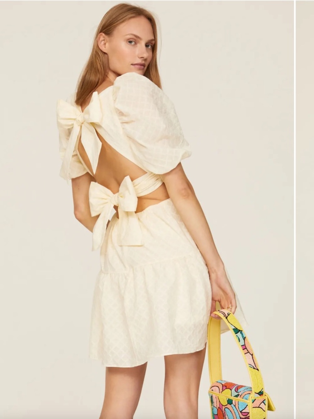 BARDOT • REVOLVE Lucy Puff Sleeve
Mini Dress Buttercream Size Medium